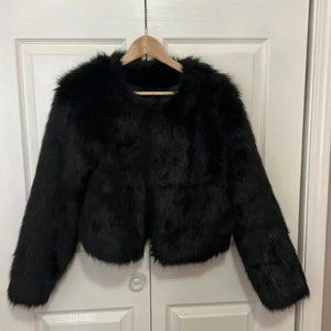 Fashion Nova Black Fur Coat